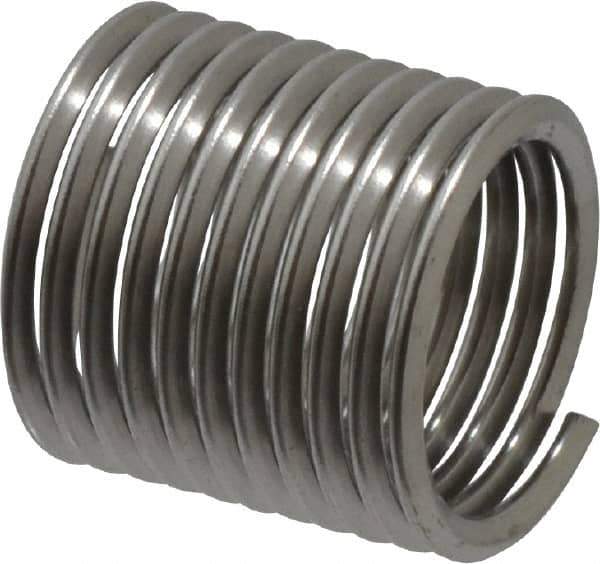 Recoil - 7/16-20 UNF, 0.656" OAL, Free Running Helical Insert - 10-5/8 Free Coils, Tanged, Stainless Steel, Bright Finish, 1-1/2D Insert Length - USA Tool & Supply