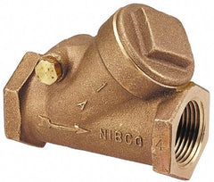 NIBCO - 1-1/2" Bronze Check Valve - Y-Pattern, FNPT x FNPT, 200 WOG - USA Tool & Supply
