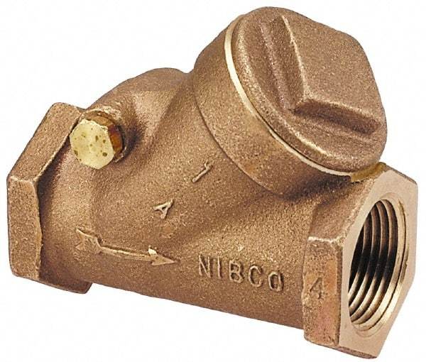 NIBCO - 3/8" Bronze Check Valve - Y-Pattern, FNPT x FNPT, 600 WOG - USA Tool & Supply