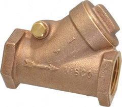 NIBCO - 1" Bronze Check Valve - Y-Pattern, FNPT x FNPT, 200 WOG - USA Tool & Supply