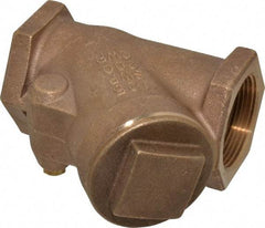 NIBCO - 1-1/2" Bronze Check Valve - Y-Pattern, FNPT x FNPT, 200 WOG - USA Tool & Supply