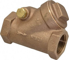 NIBCO - 3/4" Bronze Check Valve - Y-Pattern, FNPT x FNPT, 200 WOG - USA Tool & Supply