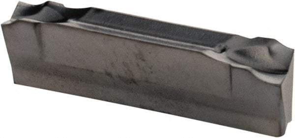 Iscar - HGR JS IC328 Grade, 0.1181" Cutting Width, Carbide Cutoff Insert - 15° Right Hand Lead Angle, 0.0008" Cnr Rad, TiCN Coated, Double End - USA Tool & Supply
