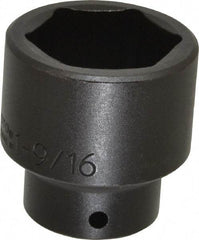 Proto - 1/2" Drive 1-9/16" Standard Impact Socket - 6 Points, 2-1/4" OAL - USA Tool & Supply