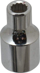 Proto - 1/2" Drive, Standard Hand Socket - 12 Points, 1-1/2" OAL, Alloy Steel, Chrome Finish - USA Tool & Supply