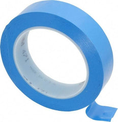 3M - Blue Solid Color Vinyl Tape - 1" Wide x 108' Long x 5.2 mil Thick, General Traffic - USA Tool & Supply