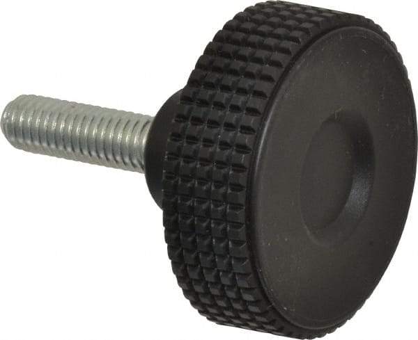 Elesa - 1.96" Head, Knurled Knob - Threaded Stem, Plastic - USA Tool & Supply