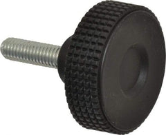Elesa - 1.96" Head, Knurled Knob - Threaded Stem, Plastic - USA Tool & Supply