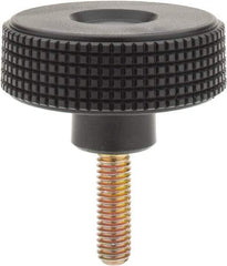 Elesa - 2.36" Head, Knurled Knob - Threaded Stem, Plastic - USA Tool & Supply