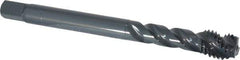 OSG - M12x1.75 Metric Coarse 3 Flute 6H Modified Bottoming Spiral Flute Tap - Vanadium High Speed Steel, Oxide Finish, 110mm OAL, Right Hand Flute, Right Hand Thread - USA Tool & Supply