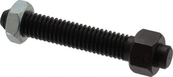 Jergens - 3/8-16 Thread, 9/16" Size, 2-1/2" Long, Black Oxide Coated, Low Carbon Steel Clamp Rest - 1-13/16" Thread Length, 11/32" Pin Diam x 5/32" Pin Height, 11/32" Nut Height - USA Tool & Supply