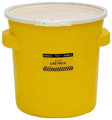 Eagle - 20 Gallon Capacity, Plastic Lever Lock, Yellow Lab Pack - 5 Gallon Container, Polyethylene, 88 Lb. Capacity, UN 1H2/X40/S Listing - USA Tool & Supply