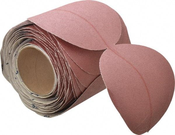 Norton - 6" Diam, 80 Grit Ceramic Adhesive PSA Disc - Coarse Grade, Maroon, F Weighted Backing, Flexible - USA Tool & Supply