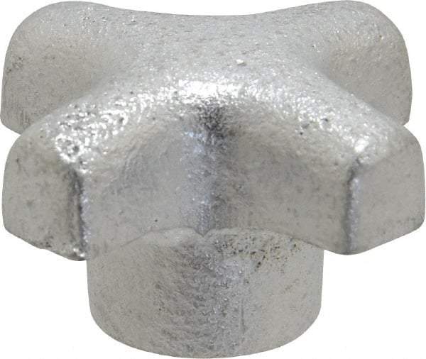 Jergens - 1-1/2" Head Diam, 4 Point Spoked Knob - 3/8-16 Hole, Cast Iron - USA Tool & Supply