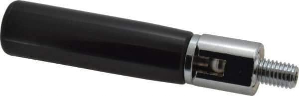 Jergens - M10x1.5 Threaded Stem, Revolving (Folding) Handwheel & Machine Handle - Nylon Cylindrical Handle, 9/16" Long Steel Stem, 3" Handle Length - USA Tool & Supply