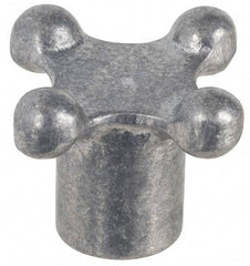 Jergens - 1-1/4" Head Diam, 4 Point Lobed Knob - 1/4-20 Hole, Aluminum - USA Tool & Supply