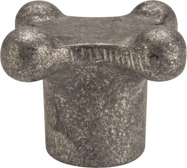 Jergens - 3" Head Diam, 4 Point Lobed Knob - 3/4" Hole, Aluminum - USA Tool & Supply