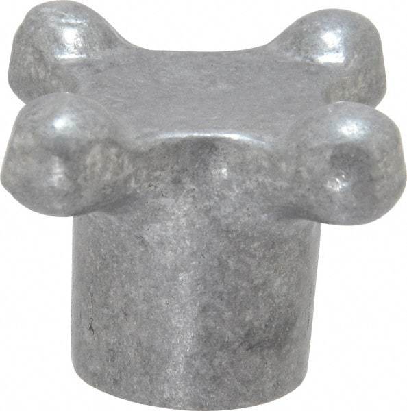 Jergens - 1-1/2" Head Diam, 4 Point Lobed Knob - 3/8-16 Hole, Aluminum - USA Tool & Supply