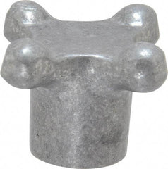 Jergens - 1-1/2" Head Diam, 4 Point Lobed Knob - 3/8-16 Hole, Aluminum - USA Tool & Supply