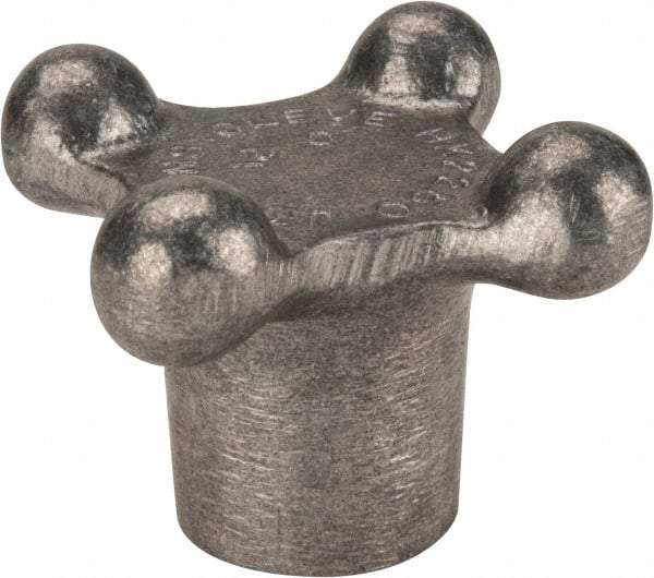 Jergens - 2-1/8" Head Diam, 4 Point Lobed Knob - 3/8-16 Hole, Aluminum - USA Tool & Supply