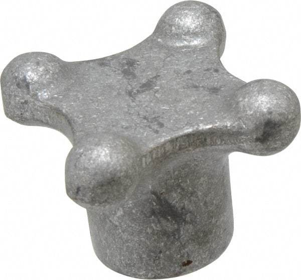 Jergens - 3" Head Diam, 4 Point Lobed Knob - 1/2-13 Hole, Aluminum - USA Tool & Supply