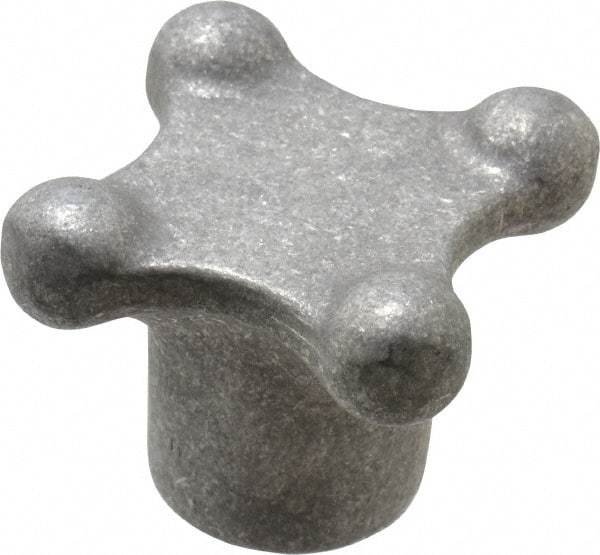 Jergens - 3" Head Diam, 4 Point Lobed Knob - 5/8-11 Hole, Aluminum - USA Tool & Supply
