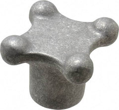 Jergens - 3" Head Diam, 4 Point Lobed Knob - 5/8-11 Hole, Aluminum - USA Tool & Supply