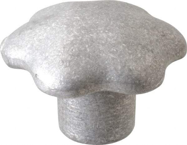 Jergens - 2-3/4" Head Diam, 6 Point Lobed (Palm-Grip) Knob - 1/2" Hole, Aluminum - USA Tool & Supply