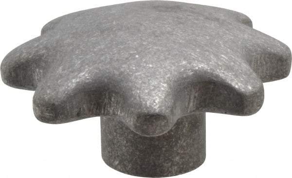 Jergens - 3-1/2" Head Diam, 6 Point Lobed (Palm-Grip) Knob - 1/2" Hole, Aluminum - USA Tool & Supply