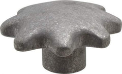 Jergens - 3-1/2" Head Diam, 6 Point Lobed (Palm-Grip) Knob - 1/2" Hole, Aluminum - USA Tool & Supply