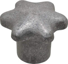 Jergens - 2" Head Diam, 6 Point Lobed (Palm-Grip) Knob - 3/8-16 Hole, Aluminum - USA Tool & Supply