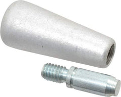 Jergens - 7/8 Inch Handle Diameter, 5/16-18 Stem, Revolving Cadmium Plated Handwheel and Machine Handle - Clear, Aluminum Handle, Carbon Steel Stem, 2 Inch Handle Length, 1/2 Inch Stem Length - USA Tool & Supply