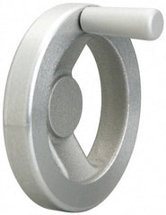 Jergens - 4", 2 Spoke Offset Handwheel with Handle - 1-3/16" Hub, Aluminum Alloy, Plain Finish - USA Tool & Supply