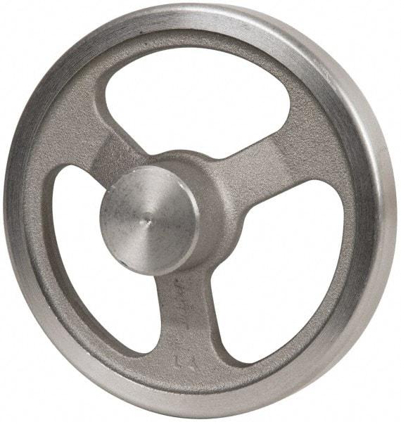 Jergens - 6", 3 Spoke Offset Handwheel - 1-1/2" Hub, Aluminum Alloy, Plain Finish - USA Tool & Supply