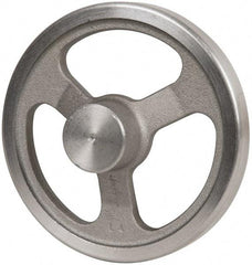 Jergens - 6", 3 Spoke Offset Handwheel - 1-1/2" Hub, Aluminum Alloy, Plain Finish - USA Tool & Supply