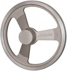 Jergens - 12", 3 Spoke Offset Handwheel - 2-1/2" Hub, Aluminum Alloy, Plain Finish - USA Tool & Supply