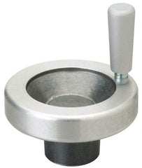 Jergens - 5" Diam, 1-1/2" Hub Diam, Grade #319, Aluminum Alloy, Angular Handwheel with Handle - 1-1/4" Hub Length, 11/16 Smaller to 2" Larger Diam - USA Tool & Supply