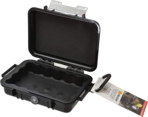 Pelican Products, Inc. - 4-3/4" Wide x 4-3/4" Deep x 2-1/8" High, Clamshell Hard Case - Black, Polycarbonate - USA Tool & Supply