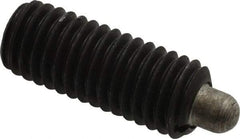 Jergens - 1/2-13, 1-1/4" Thread Length, 1/4" Plunger Projection, Steel Threaded Spring Plunger - 1/4" Max Plunger Diam, 1-1/4" Plunger Length, 2.7 Lb Init End Force, 9.3 Lb Final End Force, 1/4" Hex - USA Tool & Supply