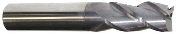 Accupro - 1", 1-3/4" LOC, 1" Shank Diam, 4" OAL, 3 Flute, Solid Carbide Square End Mill - Single End, AlTiN Finish, Spiral Flute, 40° Helix, Centercutting, Right Hand Cut, Right Hand Flute - USA Tool & Supply