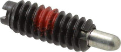 Jergens - 1/4-20, 5/8" Thread Length, 3/16" Plunger Projection, Steel Threaded Spring Plunger - 0.119" Max Plunger Diam, 5/8" Plunger Length, 0.3 Lb Init End Force, 3.5 Lb Final End Force - USA Tool & Supply