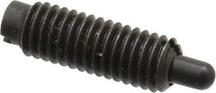 Jergens - 10-32, 9/16" Thread Length, 1/8" Plunger Projection, Steel Threaded Spring Plunger - 0.093" Max Plunger Diam, 9/16" Plunger Length, 0.5 Lb Init End Force, 5 Lb Final End Force - USA Tool & Supply