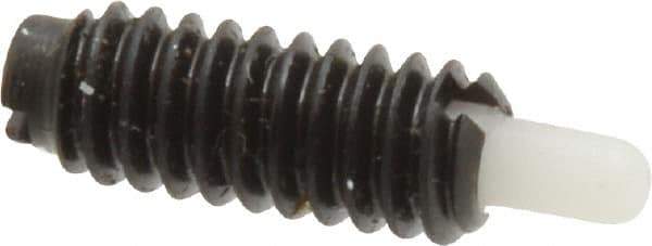 Jergens - 1/4-20, 5/8" Thread Length, 3/16" Plunger Projection, Steel Threaded Spring Plunger - 0.119" Max Plunger Diam, 5/8" Plunger Length, 0.3 Lb Init End Force, 3.5 Lb Final End Force - USA Tool & Supply