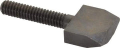 Jergens - 1/4-20 Thread, 1-1/4" Length Under Head, Steel Quarter Turn Screw - Grade C-1018, 3/4" Wide x 5/8" High x 1/4" Thick Head, Black Oxide, UNC Thread - USA Tool & Supply