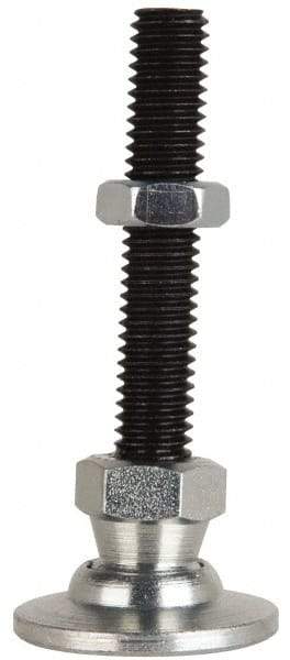 Jergens - 3/4-10 Bolt Thread, Studded Pivotal Stud Mount Leveling Pad & Mount - 10,000 Max Lb Capacity, 3" Base Diam - USA Tool & Supply