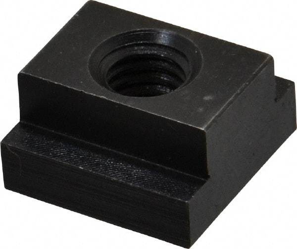 Jergens - 3/8-16 Blind Tapped T Slot Nut - 9/16" Slot Width, 7/8 x 1/4" Base Width x Height, 7/8 x 1/2" OAL x Height - USA Tool & Supply