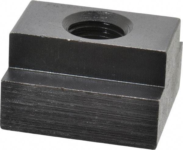 Jergens - 1/2-13 Blind Tapped T Slot Nut - 11/16" Slot Width, 1-1/8 x 7/16" Base Width x Height, 1-1/4 x 3/4" OAL x Height - USA Tool & Supply