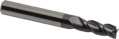 Accupro - 9/32", 3/4" LOC, 5/16" Shank Diam, 2-1/2" OAL, 3 Flute, Solid Carbide Square End Mill - Single End, AlTiN Finish, Spiral Flute, 40° Helix, Centercutting, Right Hand Cut, Right Hand Flute - USA Tool & Supply