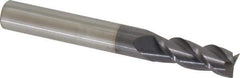 Accupro - 19/64", 3/4" LOC, 5/16" Shank Diam, 2-1/2" OAL, 3 Flute, Solid Carbide Square End Mill - Single End, AlTiN Finish, Spiral Flute, 40° Helix, Centercutting, Right Hand Cut, Right Hand Flute - USA Tool & Supply