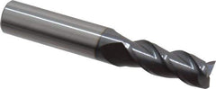 Accupro - 25/64", 1" LOC, 7/16" Shank Diam, 2-3/4" OAL, 3 Flute, Solid Carbide Square End Mill - Single End, AlTiN Finish, Spiral Flute, 40° Helix, Centercutting, Right Hand Cut, Right Hand Flute - USA Tool & Supply
